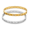 Women’s Geometric Rhinestone Stainless Steel Bracelet With Gold Plated Finish Colorfast Fashion Jewelry
