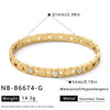 Women’s Geometric Rhinestone Stainless Steel Bracelet With Gold Plated Finish Colorfast Fashion Jewelry
