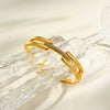 Women's Geometric Rhinestone Stainless Steel Bracelet With 18K Vacuum Plating Simple Fashion Jewelry