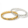 Women's Geometric Rhinestoneencrusted Stainless Steel Bracelet Fashionable Trendy Jewelry Accessory