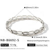 Women's Geometric Rhinestoneencrusted Stainless Steel Bracelet Fashionable Trendy Jewelry Accessory