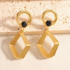 Women's Geometric Rhombus Zircon Earrings With Alloy Electroplated Finish And Stainless Steel Ear Needles Fashion Jewelry Wholesale