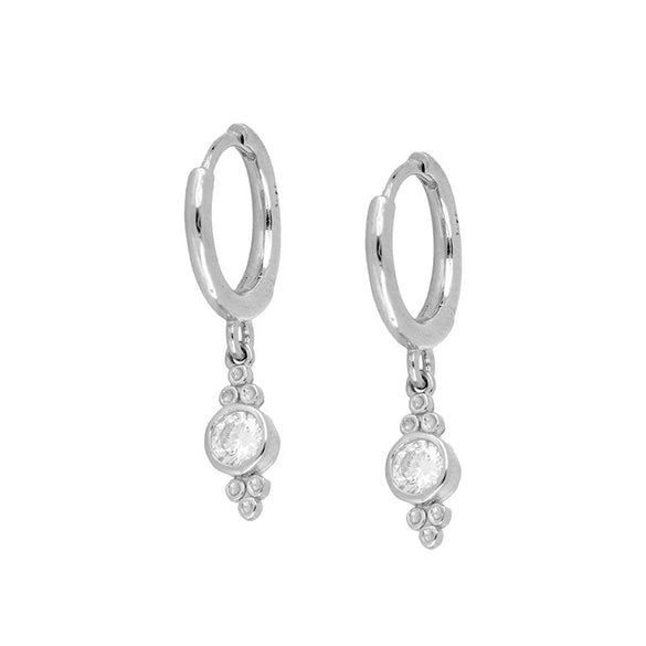 Women's Geometric Round And U Shaped Zircon Earrings With Silver Needle And Copper Electroplated Retro Fashion Jewelry