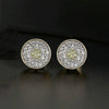 Women's Geometric Round Copper Earrings With Zircon Inlay And Electroplated Finish Fashion Jewelry Wholesale