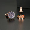Women's Geometric Round Copper Earrings With Zircon Inlay And Electroplated Finish Fashion Jewelry Wholesale