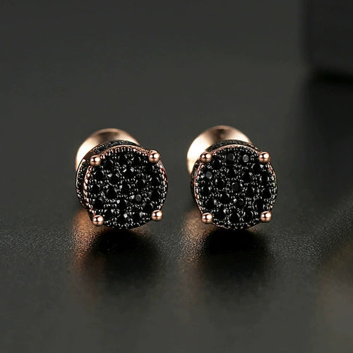 Women's Geometric Round Copper Earrings With Zircon Inlay Original Design Fashion Jewelry For Wholesale