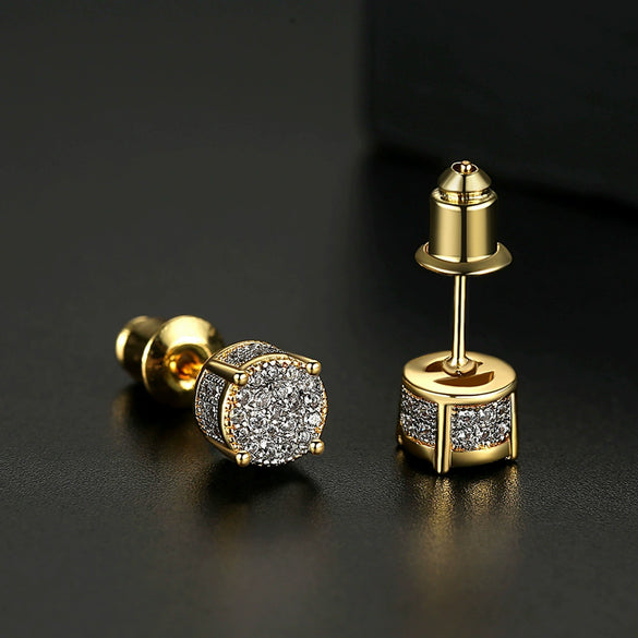 Women's Geometric Round Copper Earrings With Zircon Inlay Original Design Fashion Jewelry For Wholesale