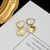 Women's Geometric Round Disc And Irregular Face Earrings In S925 Sterling Silver With Electroplated Finish