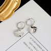 Women's Geometric Round Disc And Irregular Face Earrings In S925 Sterling Silver With Electroplated Finish