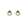 Women's Geometric Round Pearl Earrings Copper Electroplated Simple Elegant All Match Stud Earrings With Silver Needle
