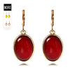 Women's Geometric Round Resin And Acrylic Stud Earrings With Gemstone Embellishment Retro Elegant Jewelry