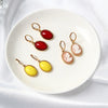 Women's Geometric Round Resin And Acrylic Stud Earrings With Gemstone Embellishment Retro Elegant Jewelry