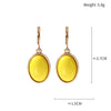 Women's Geometric Round Resin And Acrylic Stud Earrings With Gemstone Embellishment Retro Elegant Jewelry