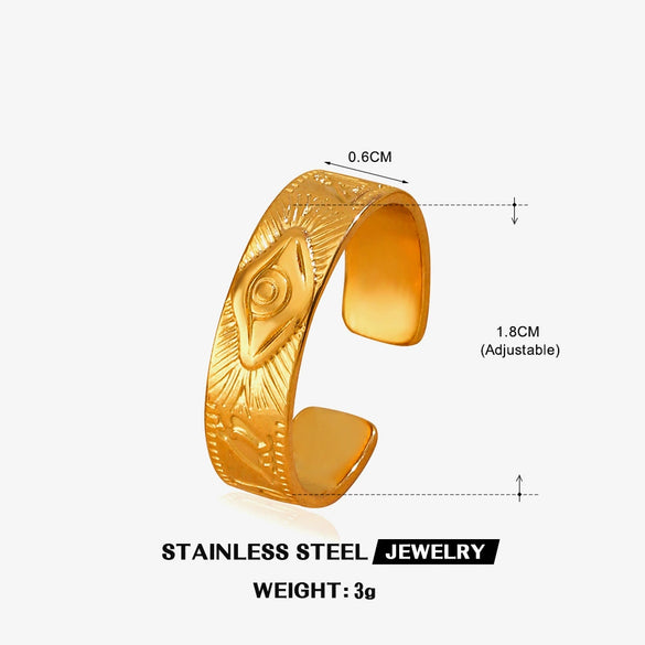 Women's Geometric Round Stainless Steel Ring With Electroplating And Joker Design