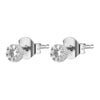 Women's Geometric Round Stud Earrings With Silver Needle And Copper Micro Inlaid Zircon Set Diamond Fashion Jewelry