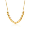 Women's Geometric Round Tassel Necklace Gold Tone Pvd Vacuum Plated Stainless Steel Chain With Lobster Clasp