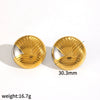 Women's Geometric Round Titanium Steel And Stainless Steel 18K Gold Electroplated Earrings Fashion Simple Design
