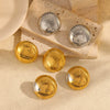 Women's Geometric Round Titanium Steel And Stainless Steel 18K Gold Electroplated Earrings Fashion Simple Design
