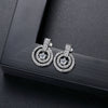 Women's Geometric Round Zircon Copper Earrings With A Distinctive Fashion Jewelry Design