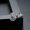 Women's Geometric Round Zircon Copper Earrings With A Distinctive Fashion Jewelry Design