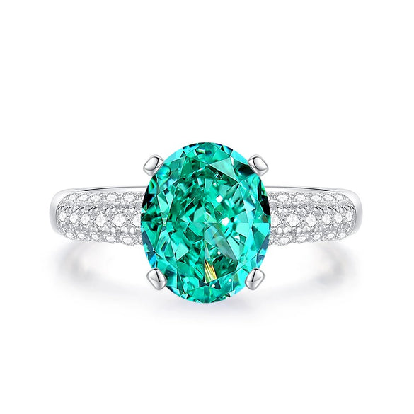 Women's Geometric S925 Sterling Silver Diamond Ring Set With Diamonds Little Fresh Style