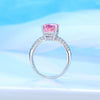 Women's Geometric S925 Sterling Silver Diamond Ring Set With Diamonds Little Fresh Style