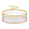 Women's Geometric S925 Sterling Silver Electroplated Double Stacked Bracelet