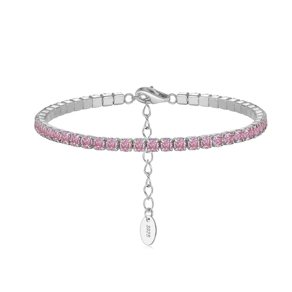 Women's Geometric S925 Sterling Silver Electroplating Tennis Bracelet