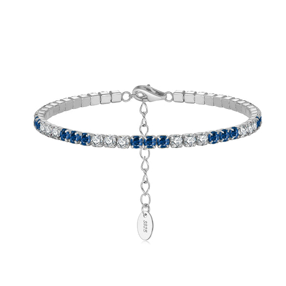 Women's Geometric S925 Sterling Silver Electroplating Tennis Bracelet