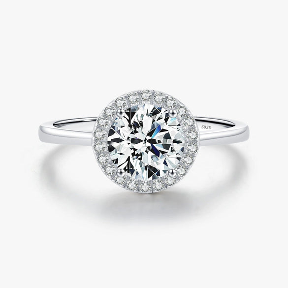 Women's Geometric S925 Sterling Silver Inlaid Zircon Ring