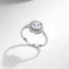 Women's Geometric S925 Sterling Silver Inlaid Zircon Ring