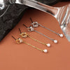 Women's Geometric S925 Sterling Silver Pearl And Zircon Stud Earrings With Electroplated Finish