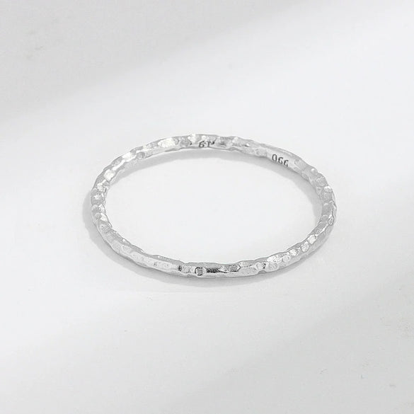 Women's Geometric S925 Sterling Silver Ring With Gold And Silver Foil Texture Electroplated Fine Jewelry