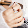 Women's Geometric Six Claw Titanium Steel Ring With Rose Gold Electroplated Finish Fashion Stainless Steel Jewelry