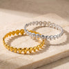 Women’s Geometric Skull Pattern Stainless Steel Bracelet With Gold Plated Finish Stylish Simple Niche Jewelry
