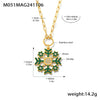 Women's Geometric Snowflake Pendant Necklace With Zircon Detail Electroplated Stainless Steel Chain And Light Luxury Style