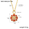 Women's Geometric Snowflake Pendant Necklace With Zircon Detail Electroplated Stainless Steel Regular Chain Light Luxury Style