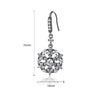 Women's Geometric Spherical Zircon Ear Hook Earrings In Electroplated Copper Single Row Black Fashion Jewelry