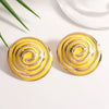 Women's Geometric Spiral Shell Drop Earrings With Drip Glaze Finish And Stainless Steel Posts Fashionable Statement Jewelry