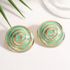 Women's Geometric Spiral Shell Drop Earrings With Drip Glaze Finish And Stainless Steel Posts Fashionable Statement Jewelry