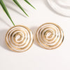 Women's Geometric Spiral Shell Drop Earrings With Drip Glaze Finish And Stainless Steel Posts Fashionable Statement Jewelry