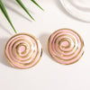 Women's Geometric Spiral Shell Drop Earrings With Drip Glaze Finish And Stainless Steel Posts Fashionable Statement Jewelry
