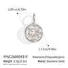 Women's Geometric Square And Teardrop Cubic Zirconia Pendant Necklace In Vacuumelectroplated Stainless Steel
