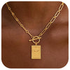 Women's Geometric Square Cross Pendant Necklace With Copper Paperclip Clavicle Chain Electroplated Fashion Jewelry