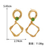Women's Geometric Square Drop Earrings With Layered Gradient Circle Design Alloy Construction And Electroplated Finish