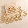 Women's Geometric Square Drop Earrings With Layered Gradient Circle Design Alloy Construction And Electroplated Finish