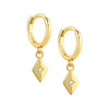 Women's Geometric Square Earrings With Silver Needle And Copper Electroplated Light Luxury Casual Ear Accessories
