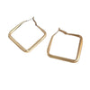Women's Geometric Square Metal Earrings With Electroplated Finish Bold Minimalist Statement Earrings