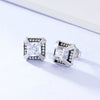 Women's Geometric Square Micro Inlaid Zircon Earrings In S925 Sterling Silver Fashion Jewelry