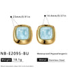 Women’s Geometric Square Resin Stainless Steel Stud Earrings With 18K Gold Vacuum Plating And Retro Style